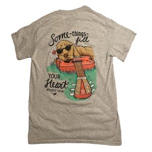 Girlie Girl Originals Heather Gray Small Dog and Guitar T-Shirt